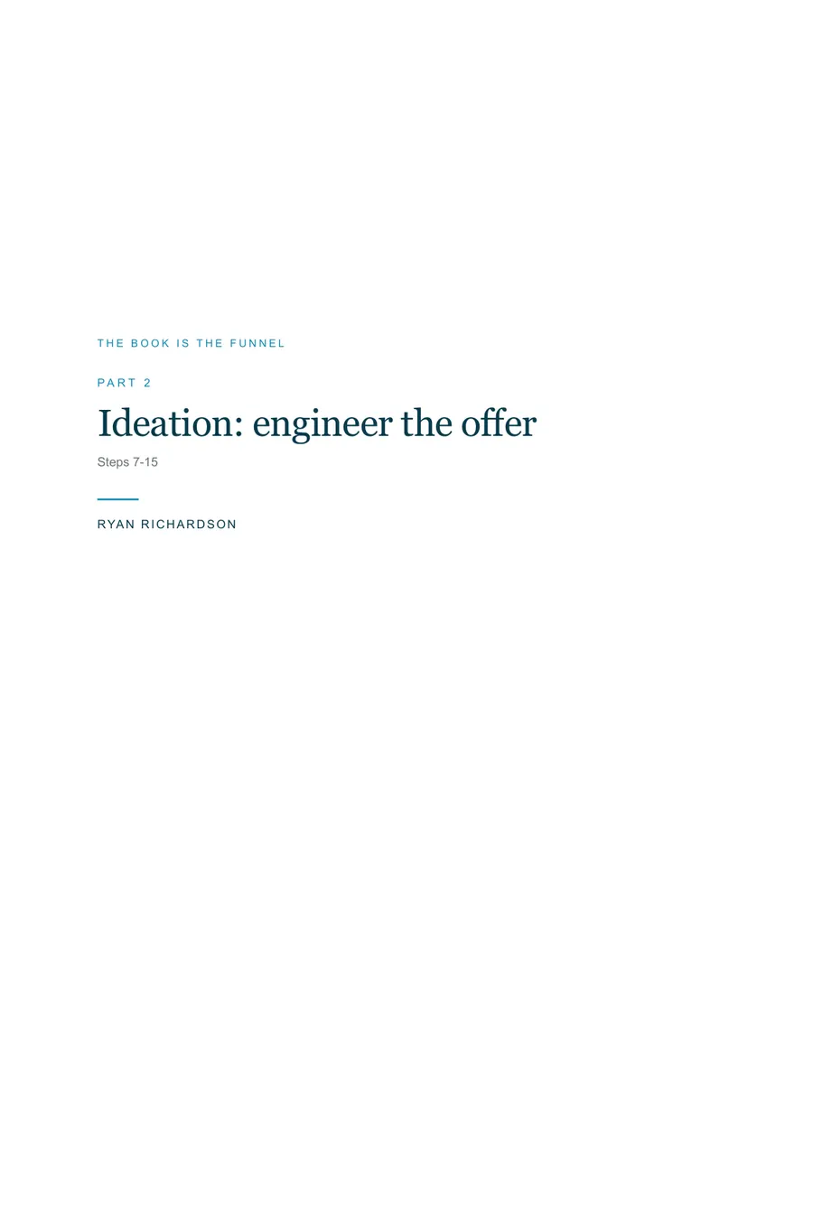 Cover of Part Ideation: engineer the offer