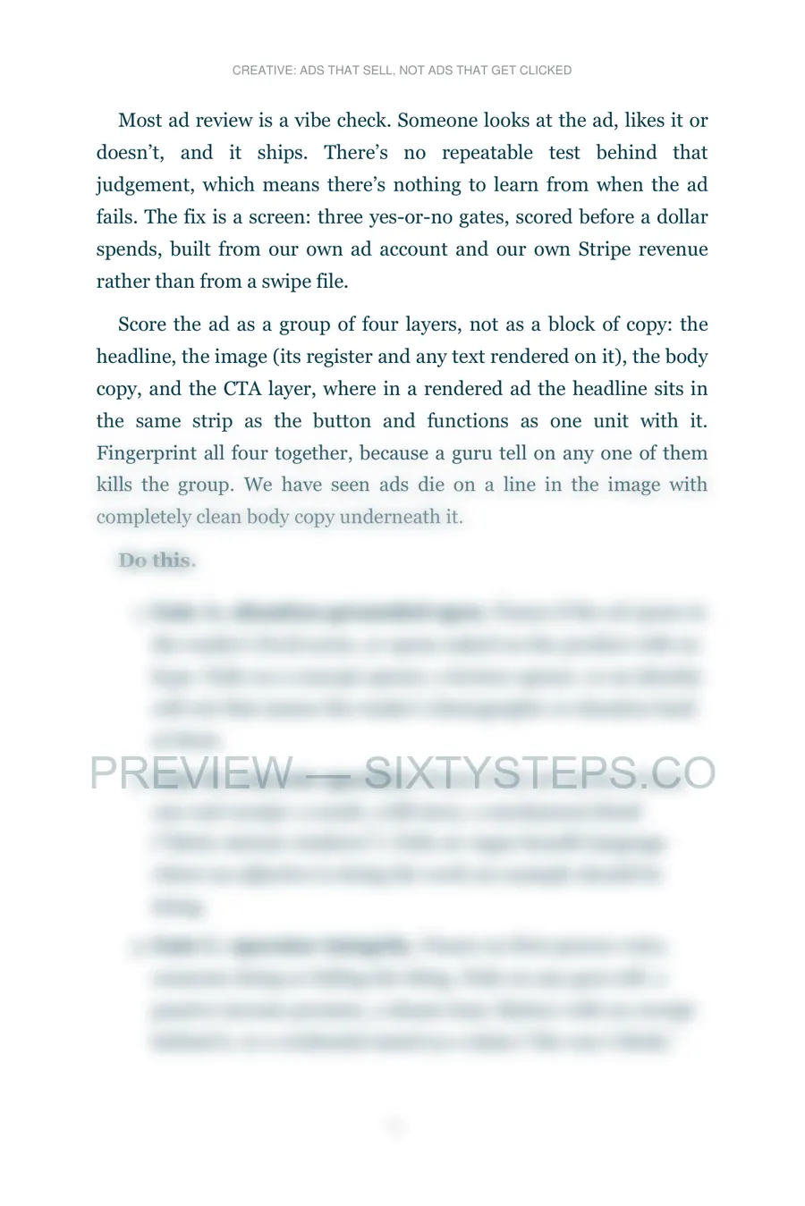Preview page 1 from Creative: ads that sell, not ads that get clicked