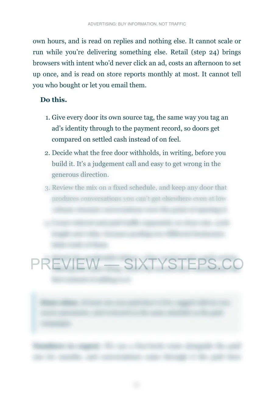 Preview page 5 from Advertising: buy information, not traffic