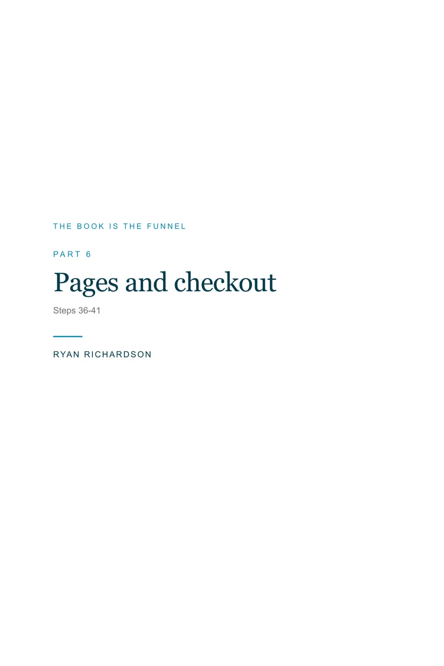 Cover of Part Pages and checkout