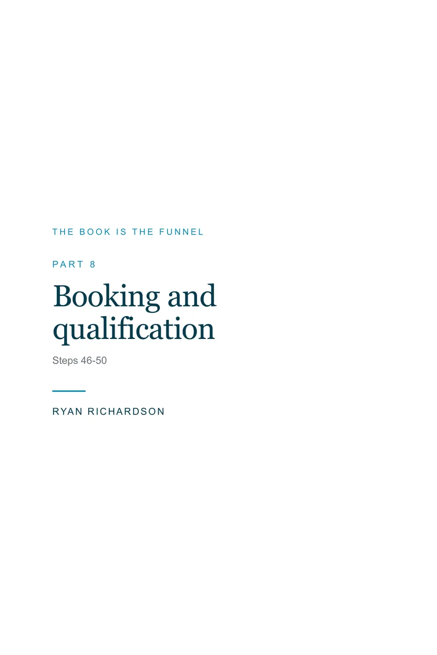 Cover of Part Booking and qualification