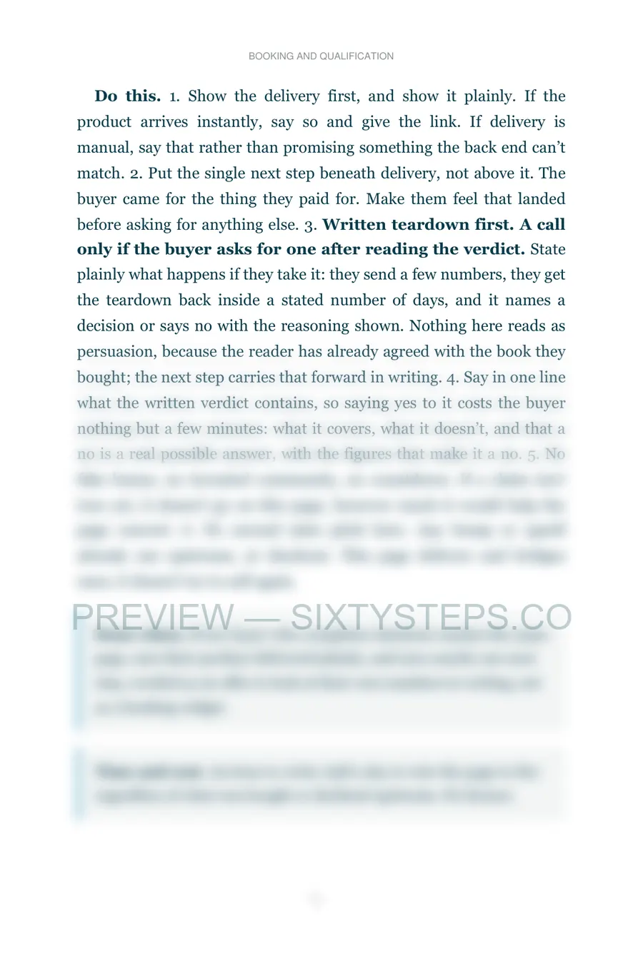 Preview page 1 from Booking and qualification
