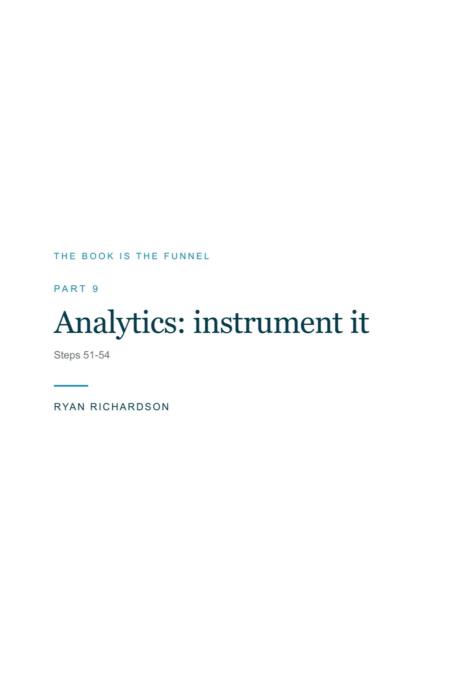 Cover of Part Analytics: instrument it