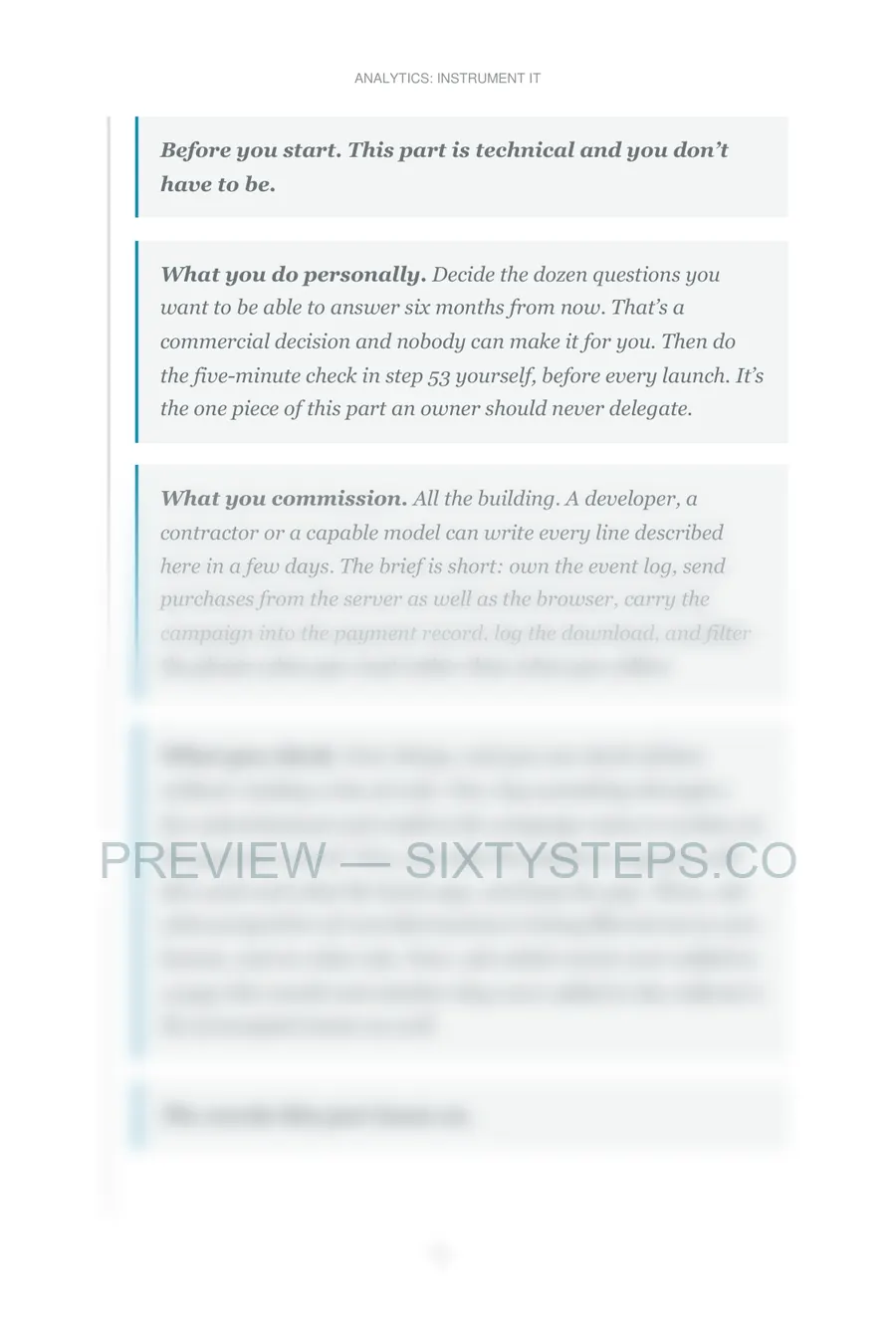 Preview page 1 from Analytics: instrument it
