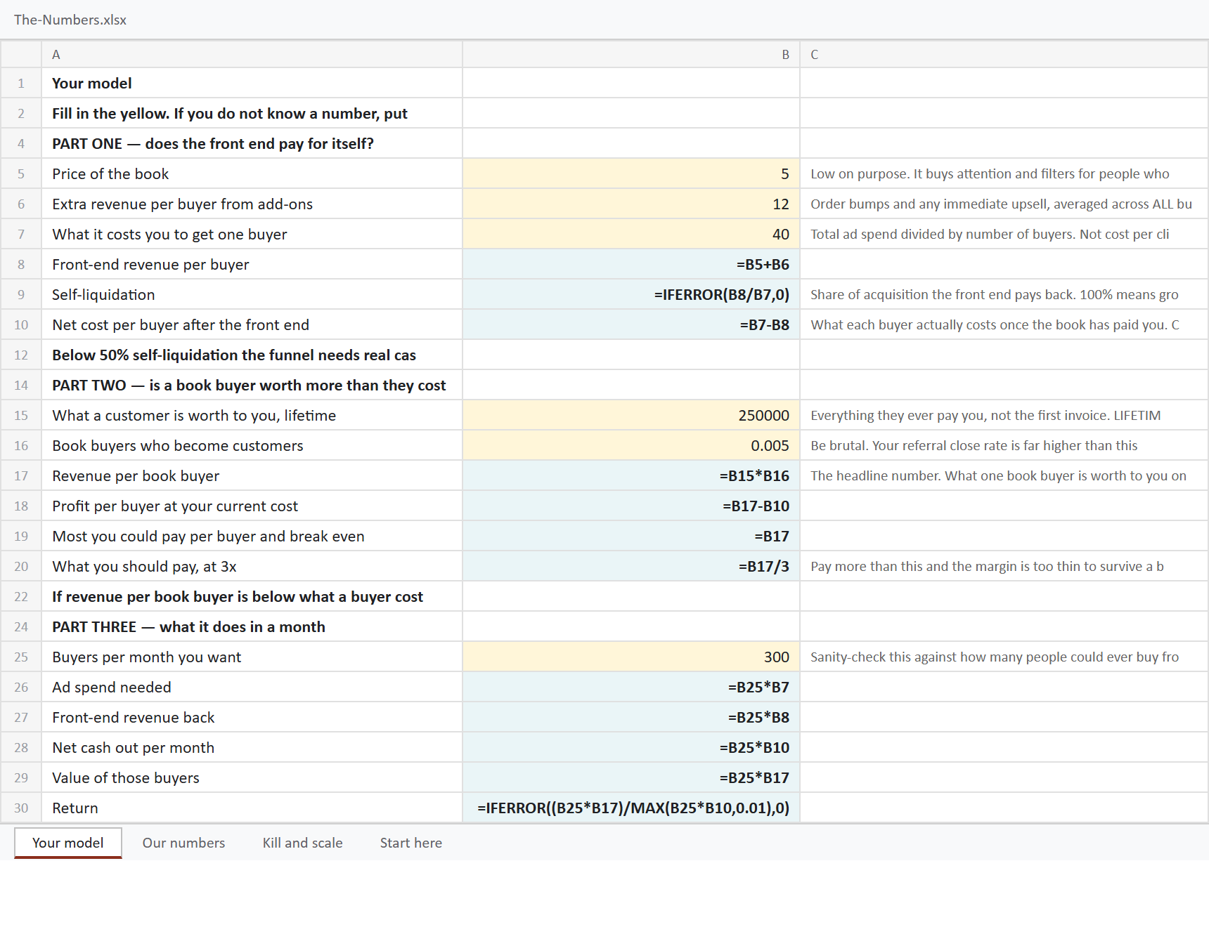 The Numbers spreadsheet